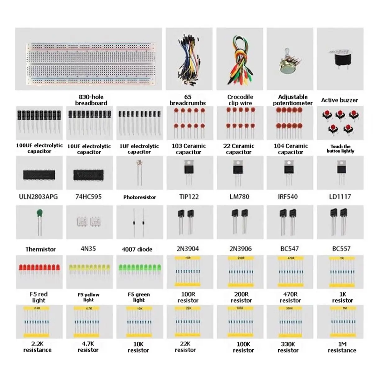 ◆♦Top Rated-Electronics DIY Learning Kit for Basic Components for Electronics Enthusiasts