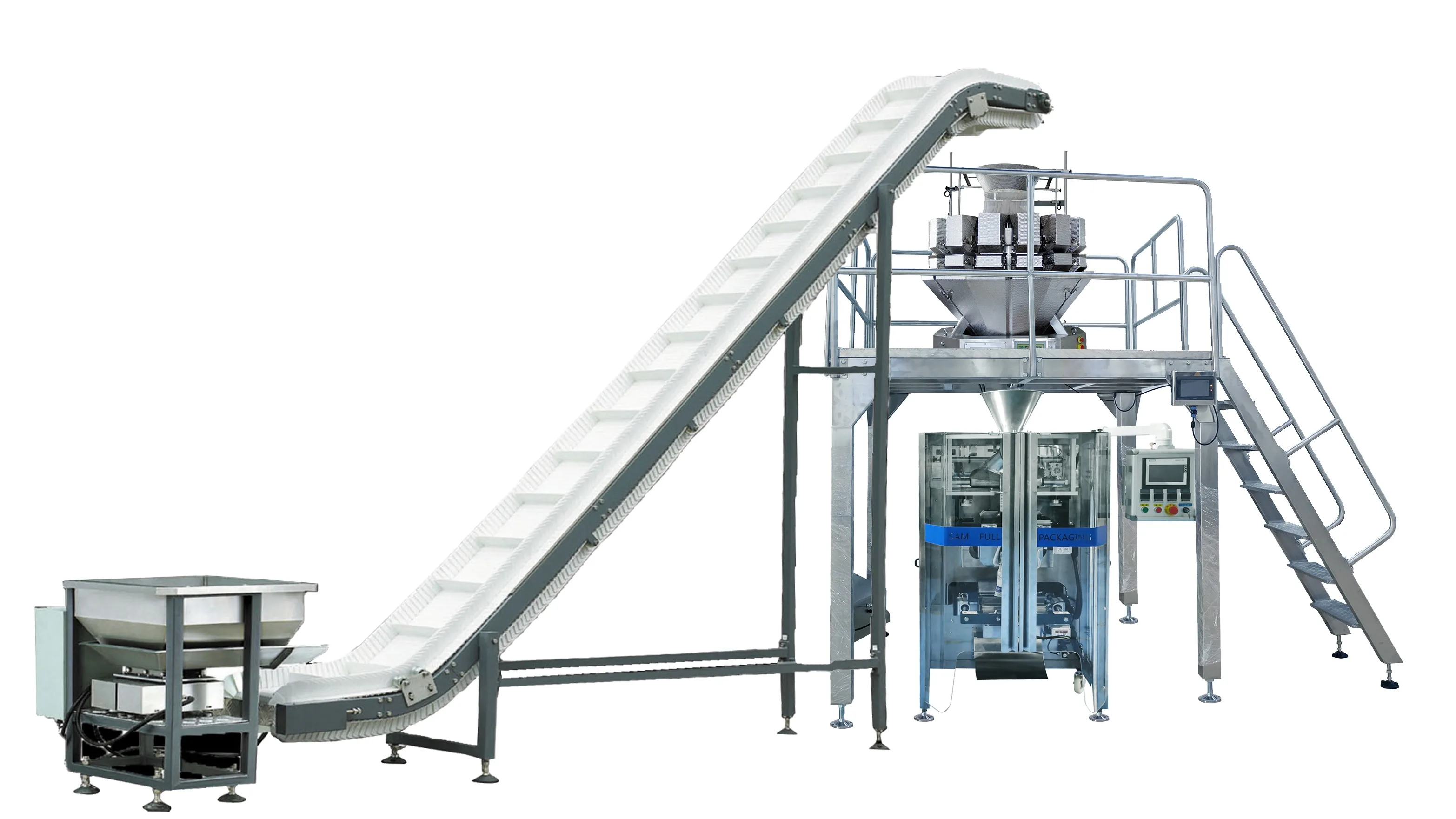 Vffs Multihead Weigher Pouch Salad Vegetable Packaging Machine Bagging Fresh Green Lettuce Peas Okra Vegetable Packing Machine