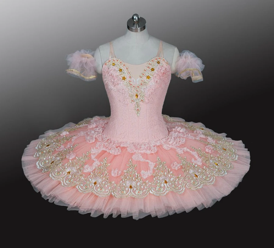 

Adult Ballerina Sleeping Beauty Ballet Costumes Girls Sugar Plum Fairy Peach Pink Women Flower Professional Pancake Platter Tutu
