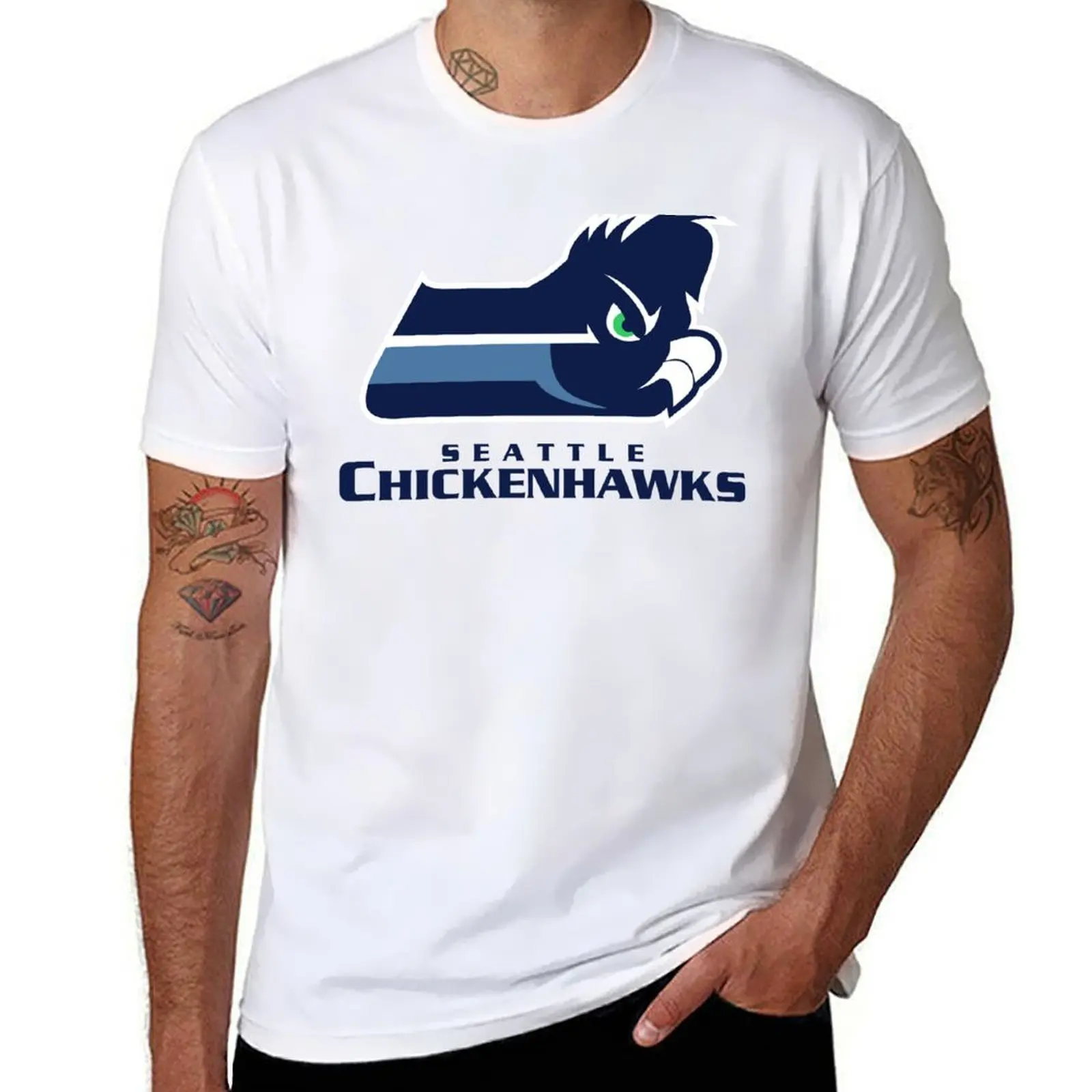 

Seattle Chickenhawks T-Shirt man t shirts graphic t shirts for man graphic tees funny t shirts cotton T-shirt