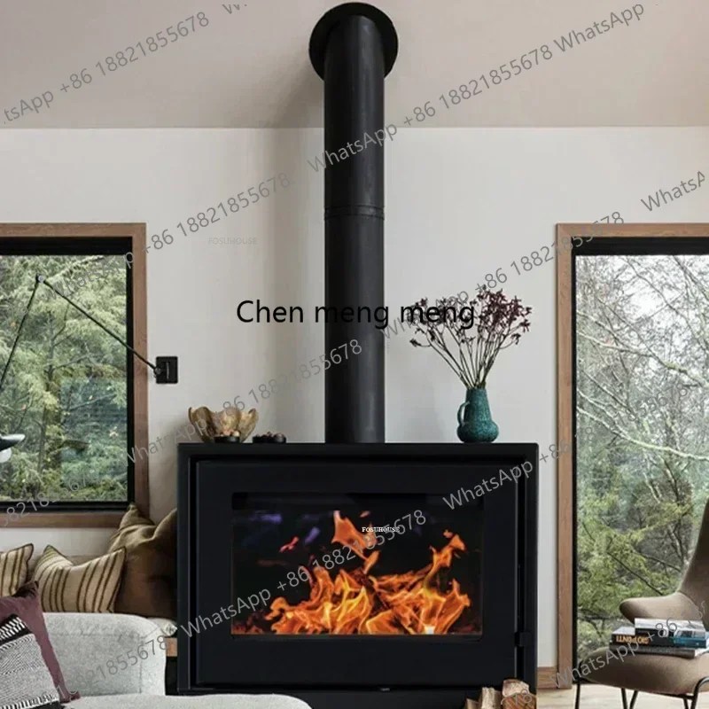 K182American Villa Suburban Rural Heating European Real Fire Fireplaces Home Living Room Indoor Wood Stove Iron Decorative Firep