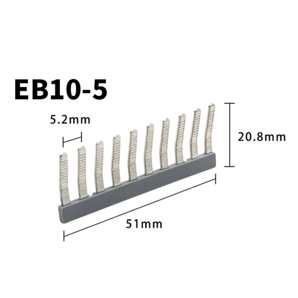 5Pcs EB10 Series Insertion Bridge for UK DIN Rail Terminal Blocks (EB10-5/6/8) - 10mm Pitch Jumper Connector Accessories