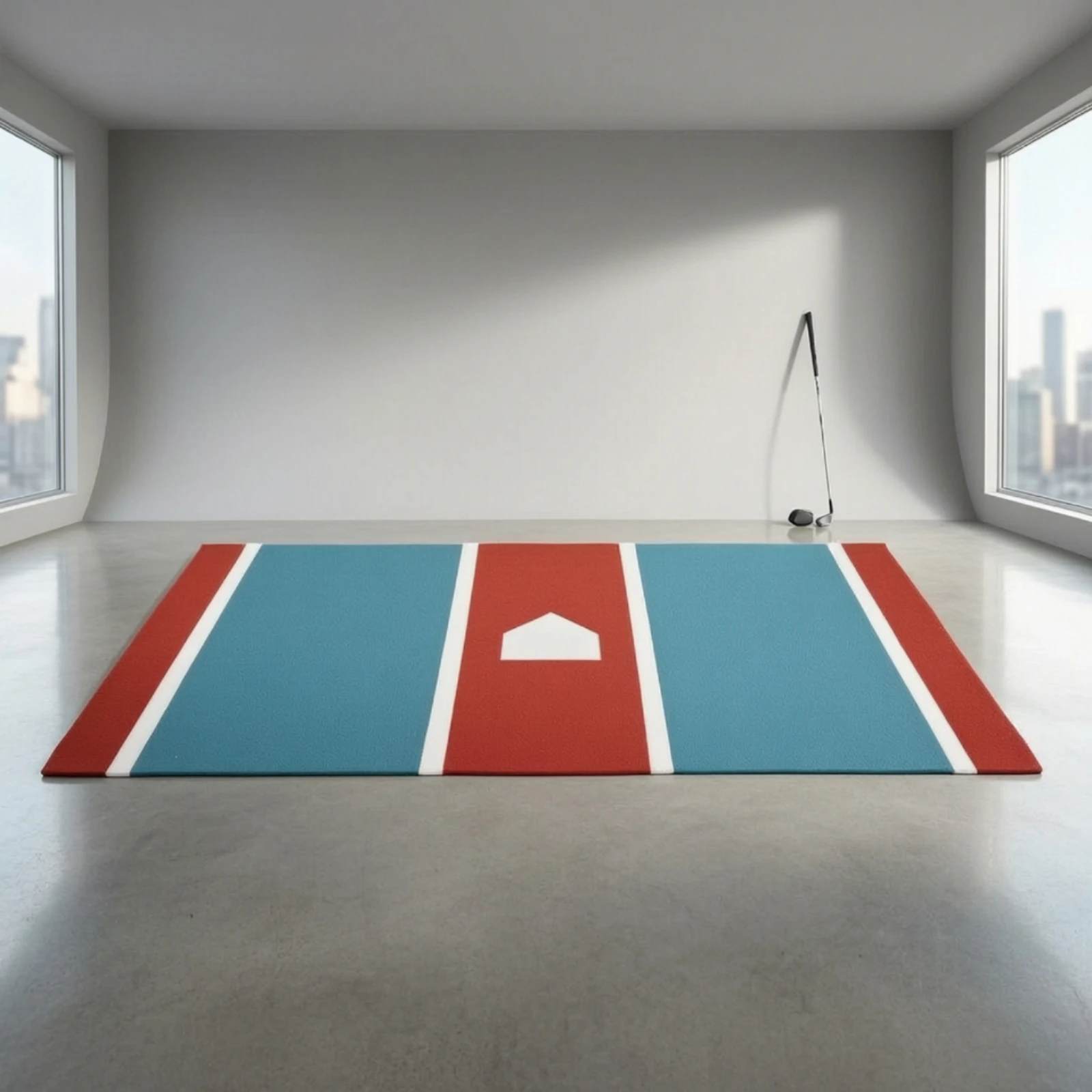 Batting Mat with Batter's Box Protected Turf Mat with Batter-Box Markings Synthetic Slim Design for Coaches, Pregame Warmup