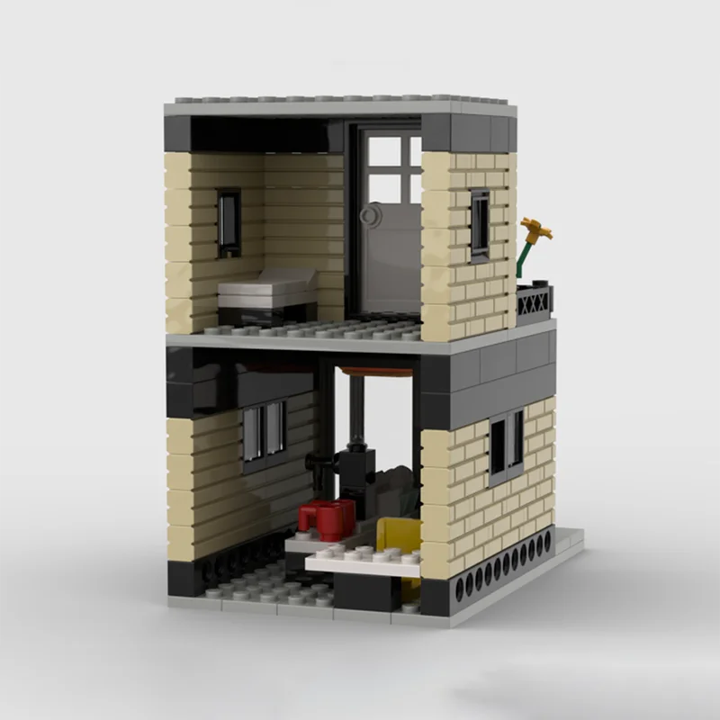 153개 MOC 모듈형 거리 풍경 카페 모델 블록 건축 장난감 창의적인 크리스마스 선물 브릭 어린이 교육용