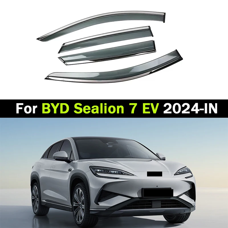 

Car Window Visor For BYD Sea lion Sealion 07 EV 2024 2025 2026 2027-IN Deflectors Window Rain Guard Weathershield Sun Rain Guard