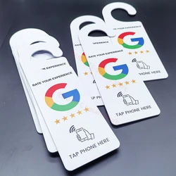 Bewerten Sie Ihre Erfahrung Tür schild Hotel NFC Reivew uns auf Google Tür hänger Tags Club Cafe Hotel Anhänger für Google Reivew bestimmt