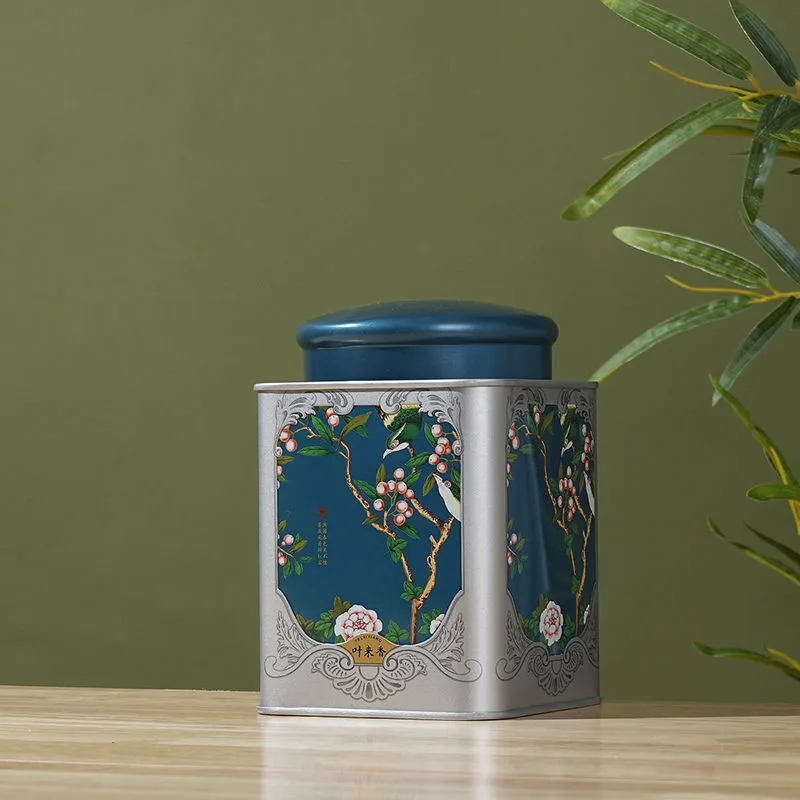 New Large-capacity Metal Tea Storage Cans Creative Printing Pattern Round Shape Tea Sealed Caddy Retro Style Tea Packaging Boxes