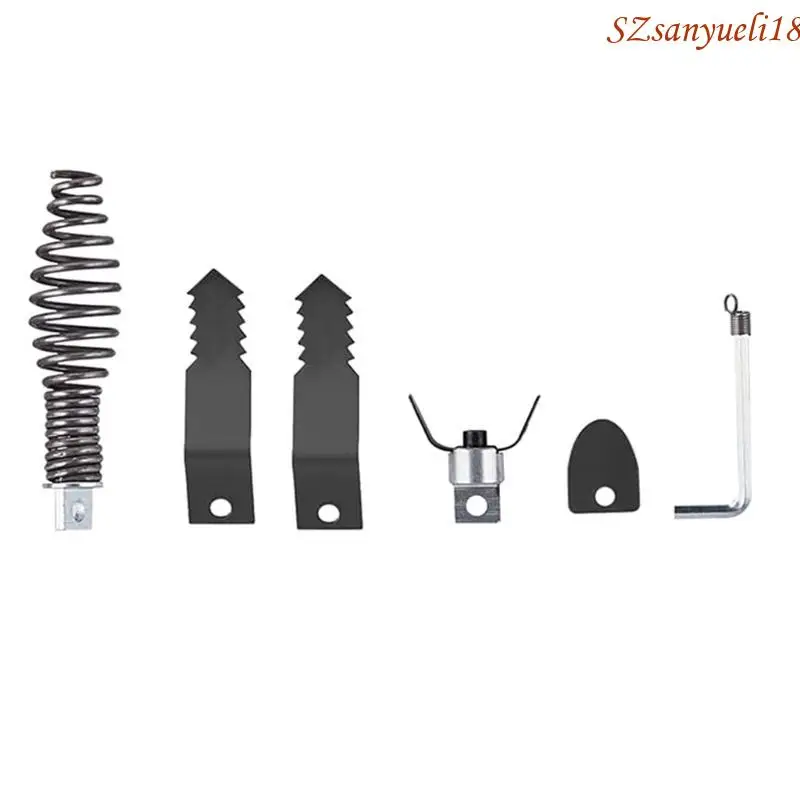 

94PC Strength Steel Drain Snakes Drill Attachment Set Cutter Head Set For 4-8In Pipe Cleaning Machines for PioneerWork