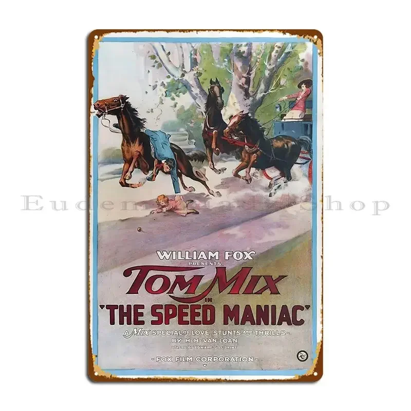 The Speed Maniac Vintage Movie Poster Art Metal Sign Club Create Design Pub Designing Bar Tin Sign Poster