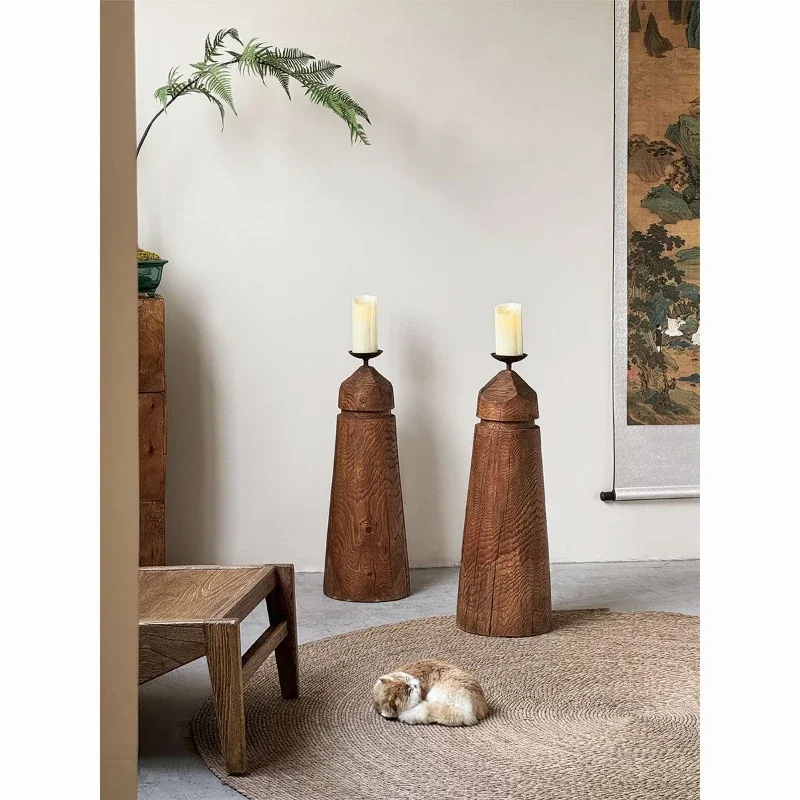 Home jewelry candle holder floor lamp holder retro Chinese zen ornament