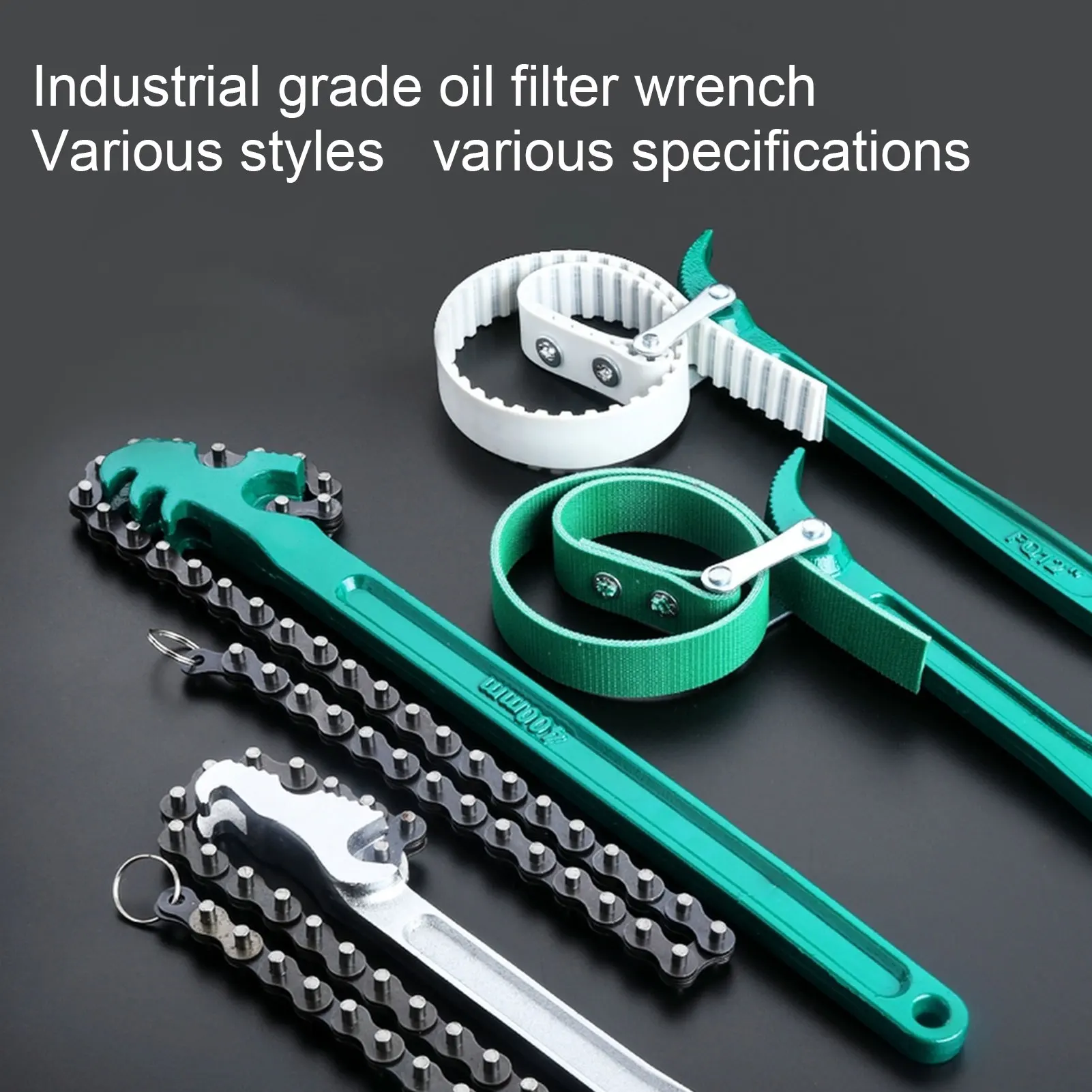 Chain Wrench Tool Adjustable Oil Filter Removing Tool Grip Chain Jar Lids Cartridge Spanne Puller Strap Spanner For Faucets Cars