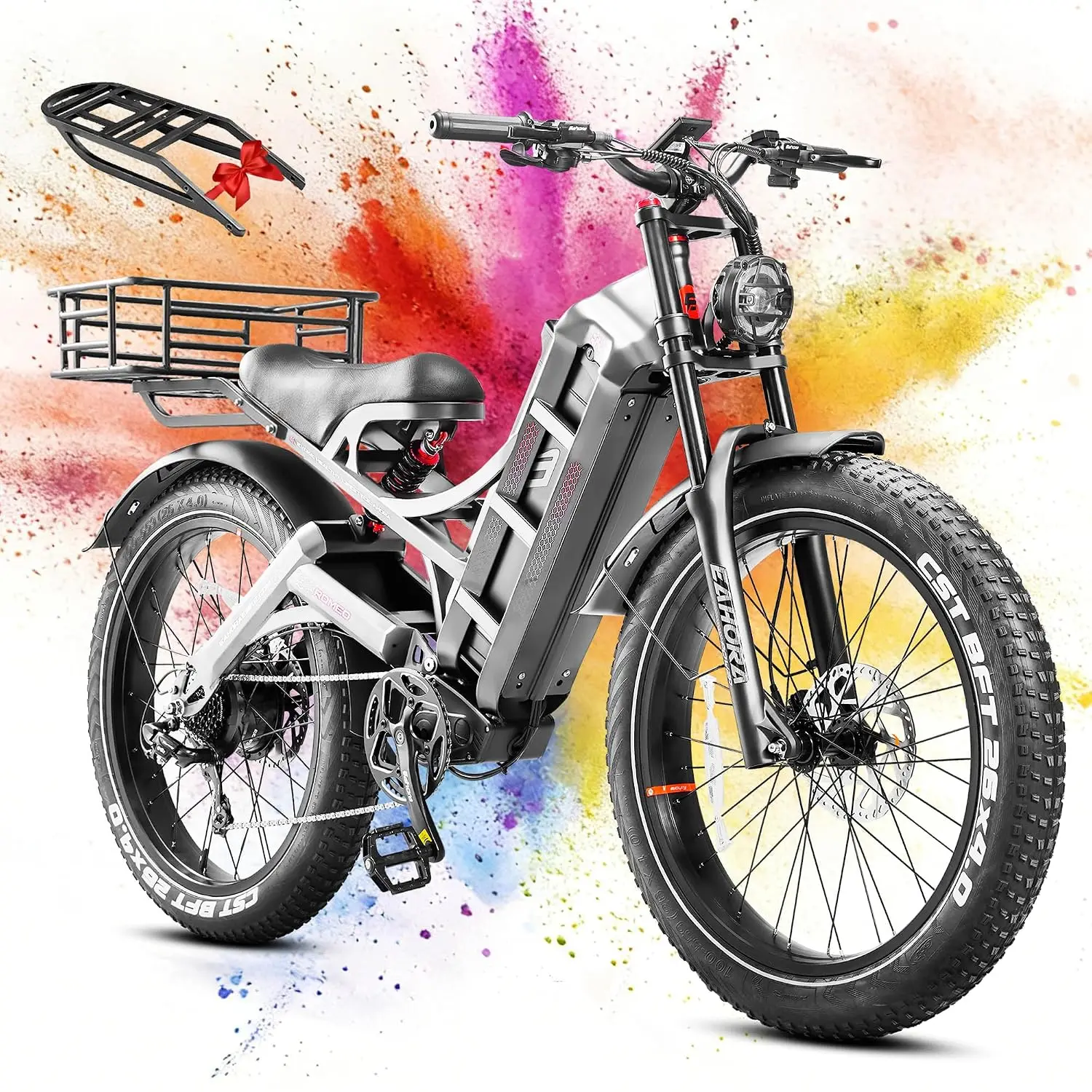 1600W 48V 60Ah E Bike 34MPH 200 Miles Range 26