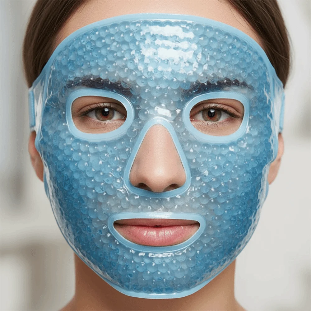 Relieve Fatigue Gel Cooling Mask Reusable Gel Beads Compress Ice Face Mask Cold and Hot Heat Eye Mask for Woman SPA