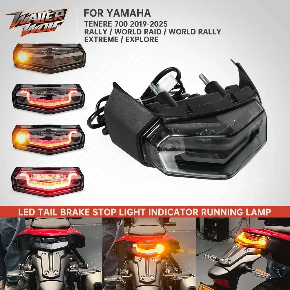 2025 For Yamaha TENERE 700 Motorcycle E32 Tail Light Brake Stop Lamp Indicator Blinker Taillights T700 XTZ700 T7 Rally Word Raid