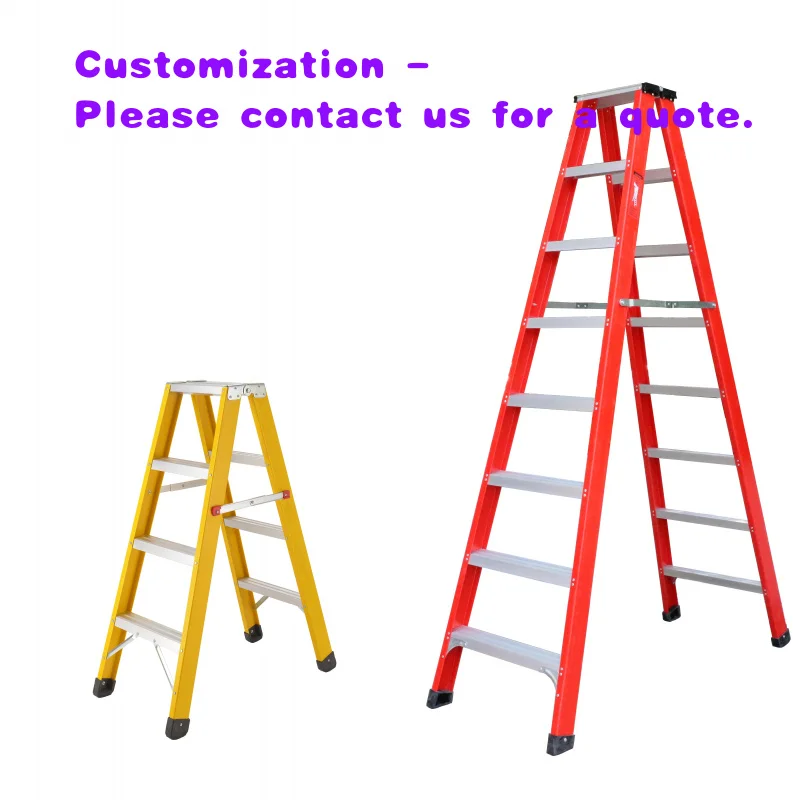 custom.Fiberglass Modern Step Ladder Electricians A-Frame Insulated Telescopic Triple Extension Stabilizer CE Certified 150k