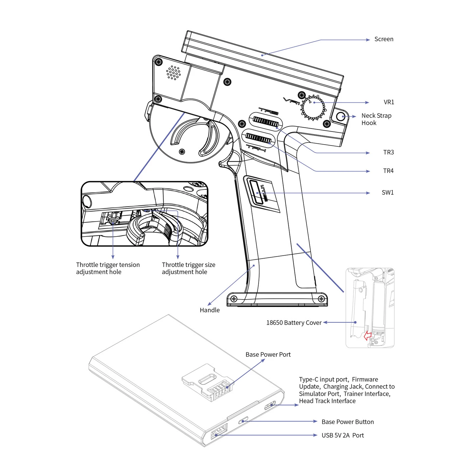 Nadajnik radiowy 2.4G 8CH z odbiornikiem FGR4S, protokół AFHDS 3 do zdalnego sterowania modelami samochodów i łodzi.