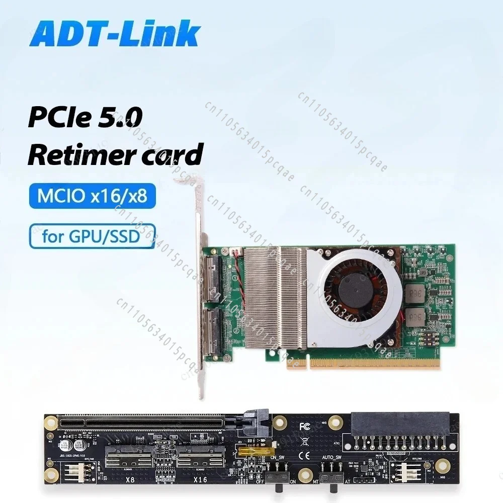 Network Card SSD U.2 Hard Disk Adapter Backplane Splitter PCIe 5.0 X16 Retimer Expansion Card MCIO X16/ X8 for GPU Graphics