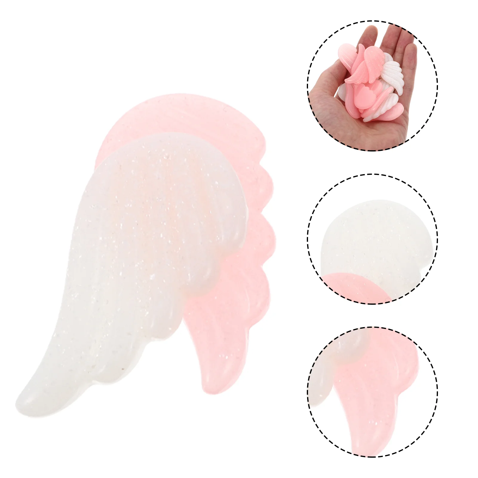 20 Pcs Mobile Phone Case DIY Angel Wings Hair Clip Ornament Hairband Decor Jewelry Crafts Material