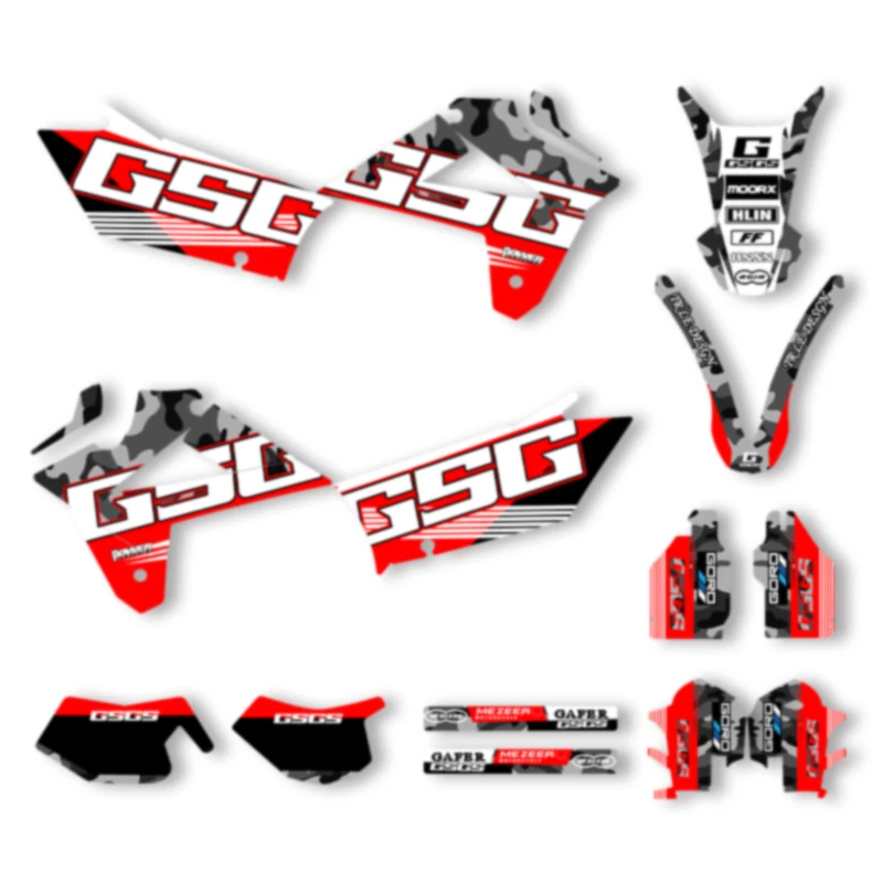 DSMTECH Custom Team Graphics Background Decals Stickers Kits For GASGAS GAS GAS EC 2007 2008 2009  001