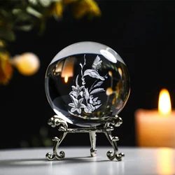 3D Engraved DIY Photography Props Gemstone  Sphere Holder Art Craft Display Metal Base Home Decor Crystal Ball Stand Office