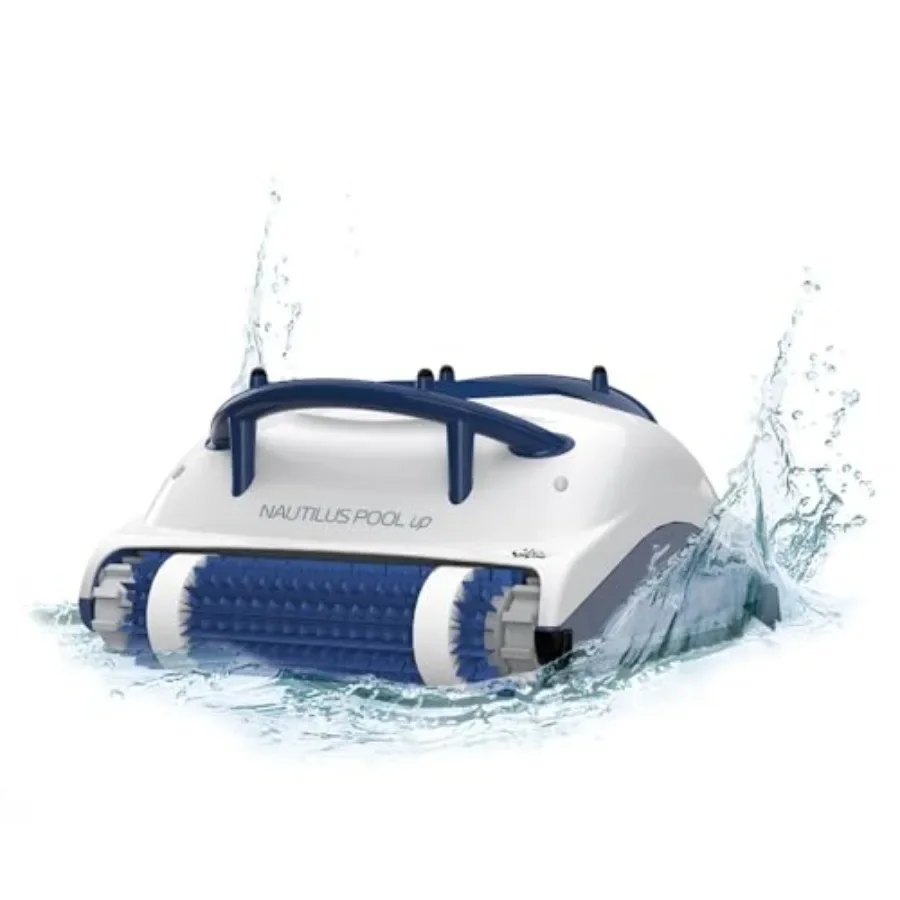 Pool vacuum cleaner for in-ground pools up to 26 FT, ABS plastic body, black, wall-climbing with scrubber brush