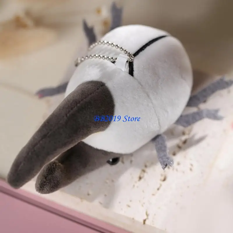 Q0KB Short Plush Toy Insect Doll Decorative Keychain Women Bag Pendant Accessories