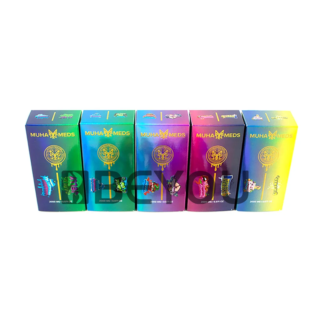 

Muhameds Empty Cartridges Storage Packaging Hologramic Cardboard Carts Case Childproof Lock Paper Box Tank Container 1ml 2ml