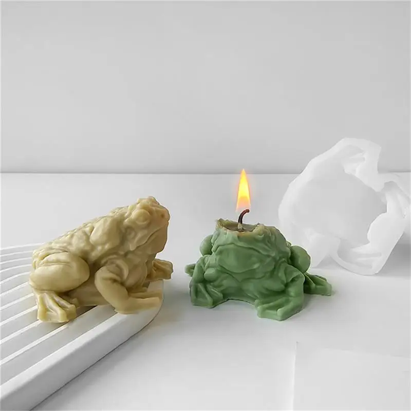 3D Frog Toad Silicone Candle Molds Diy Wild Golden Toad Aromatherapy Gypsum Soap Animal Crafts Resin Casting Mold Home Decor