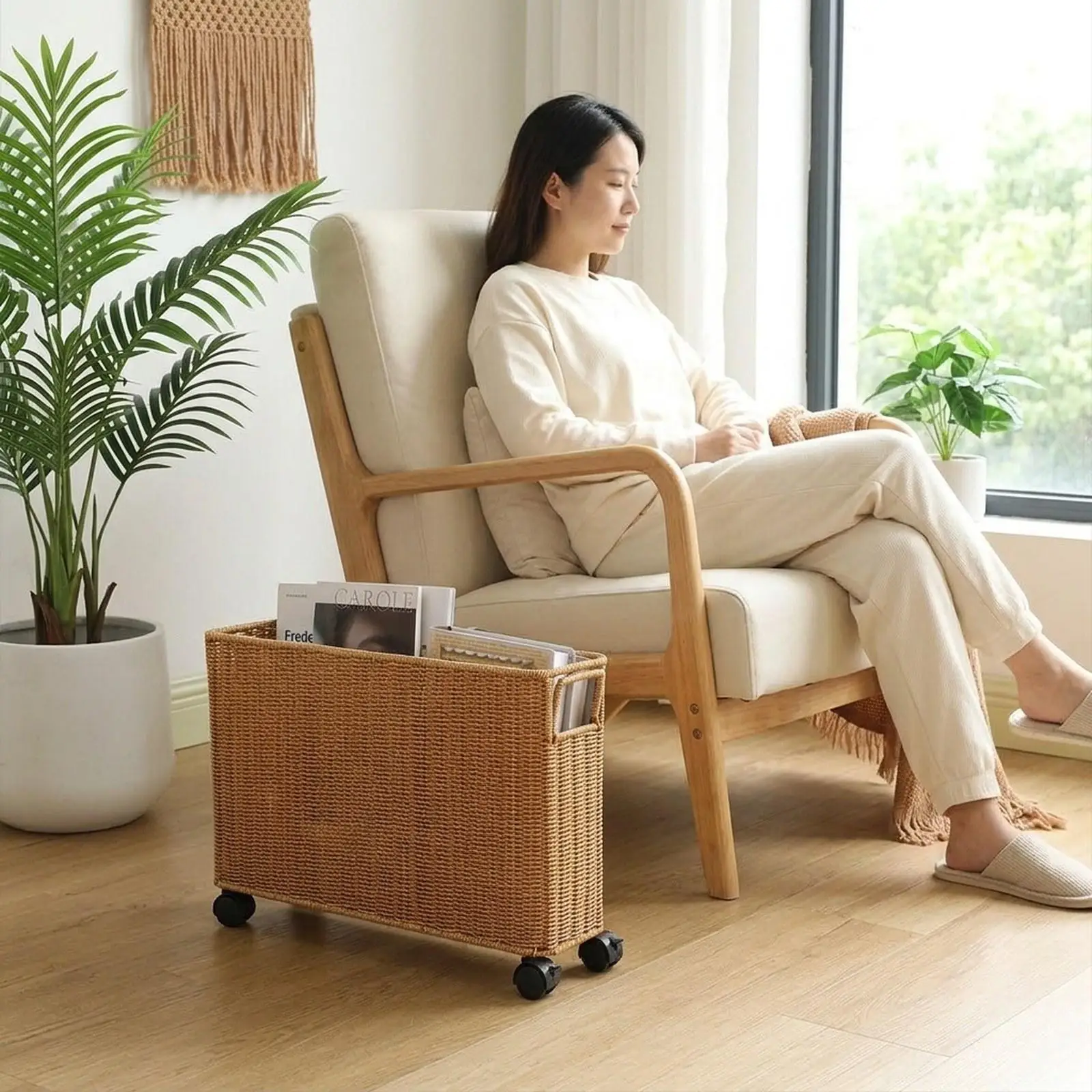 Narrow Organizer Basket Modular Storage Furniture Bin Plastic Decorative Storage Basket for Office