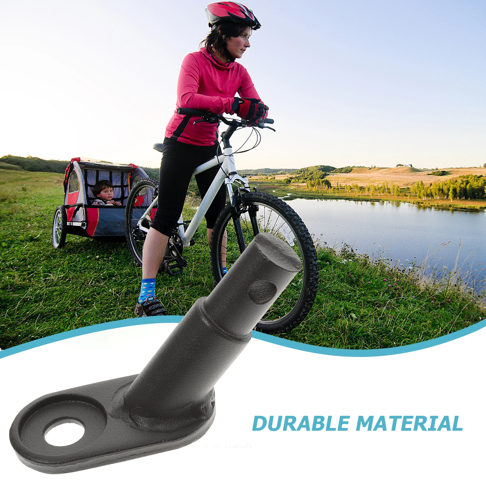 

Universal Bike Trailer Hitch Adapter Durable Steel Nylon Strap Easy Install No Tools Required Compatible with for Cycling