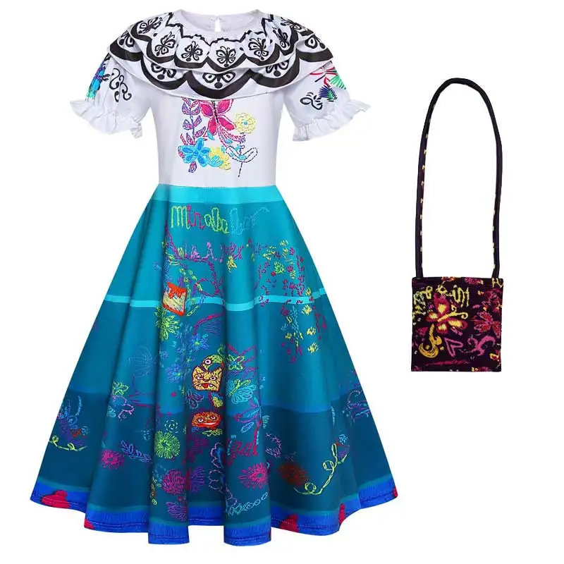 Children Toddler Mirabel Madrigal Dress Summer Virgin Children Princess Charm Dress Bruno Camilo Cosplay Anime Costume