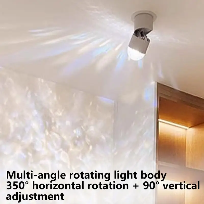 Water Ripple Light Adjustable Angle Water Ripple Wall Light Ambient Spotlight USB Night Light Dynamic Ambient Lighting For