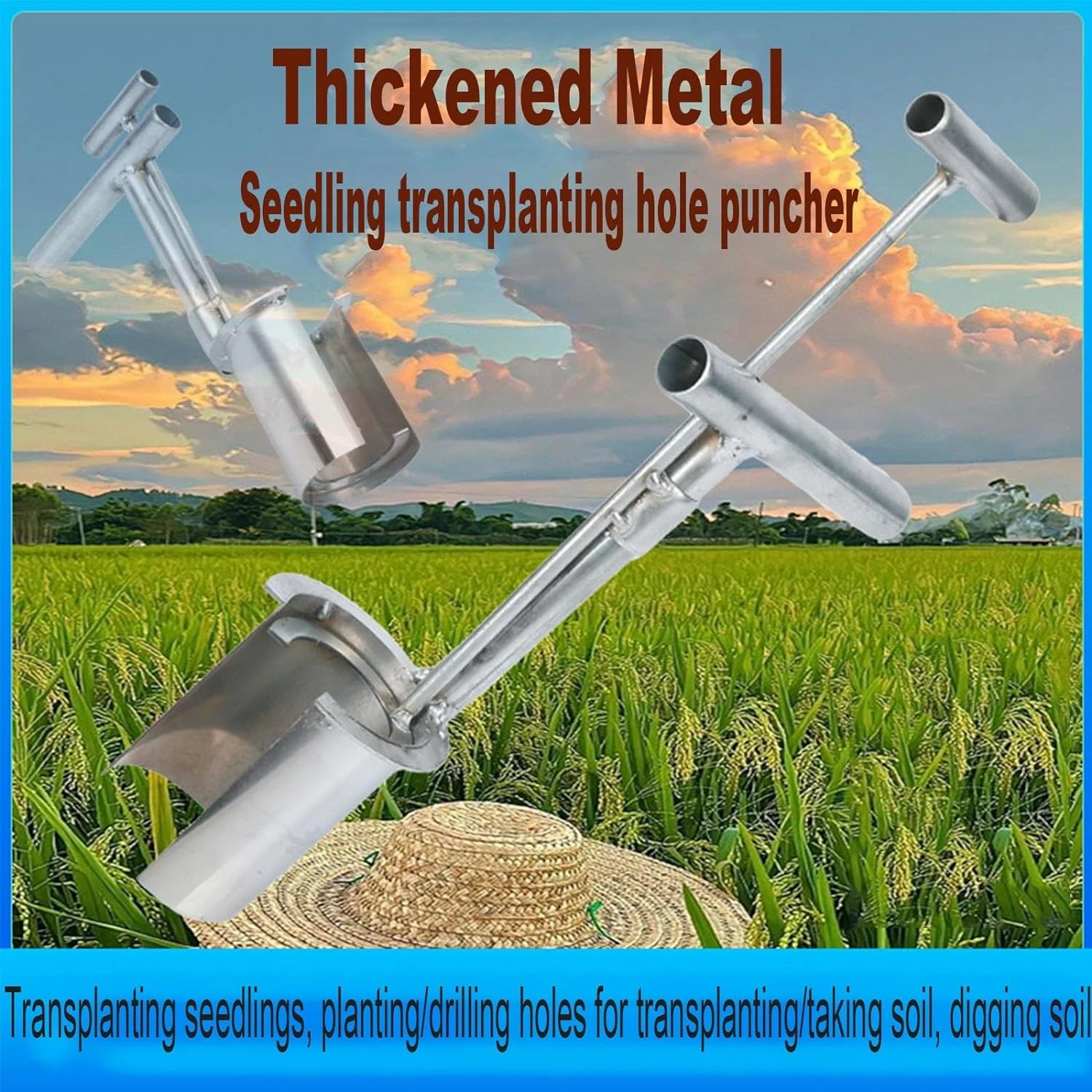 New Fruit Tree Transplanting and Planting Tools, Fully Automatic Side Opening Plant Seeder Tool for Corn Seedling Transplanting,