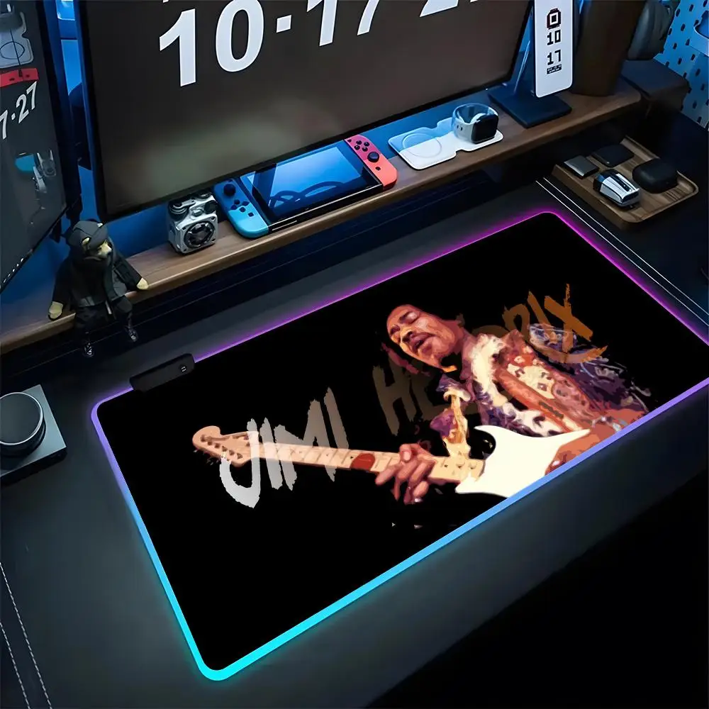 

Jimi Hendrix Mouse Pad Gaming Gaming Rgb Mousepad Backlit Keyboard Gamer Girl Xxl Laptop Mat Table Pads Deskpad