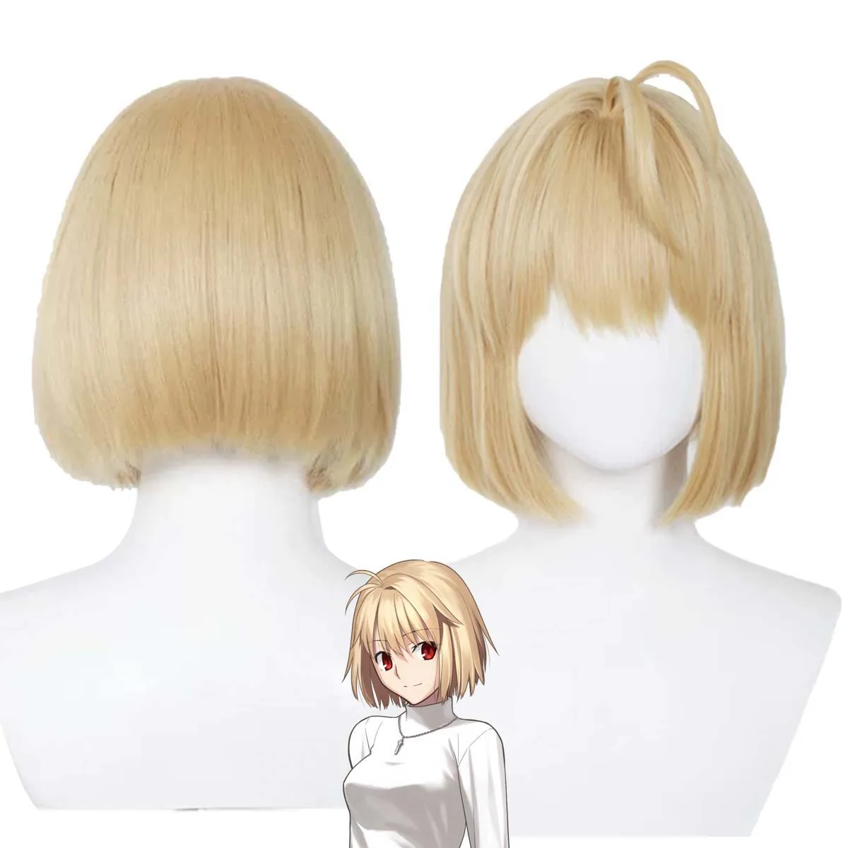 

Women Game Tsukihime Arcueid Brunestud Cosplay Blonde Heat Resistant Synthetic Hair Wig
