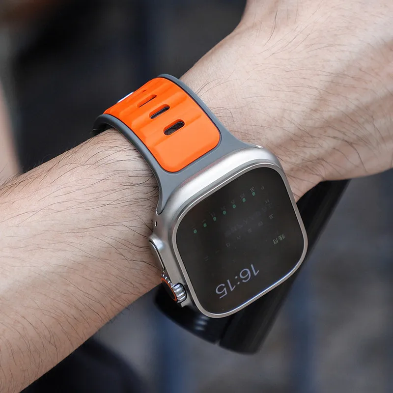 Silikonarmband für Apple Watch Series Ultra3 49mm 46mm 42mm 45 44mm Wasserdichtes Sportarmband iWatch 11 10 9 8 7 6 SE Zubehör