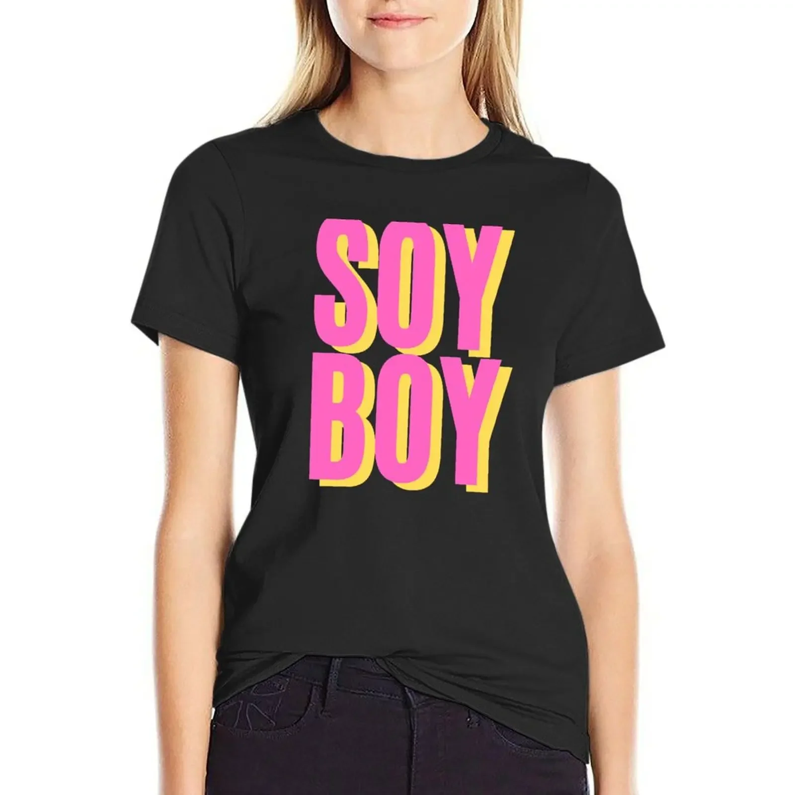

SOY BOY T-Shirt Blouse animal print Short sleeve tee blacks korean Women's clothes