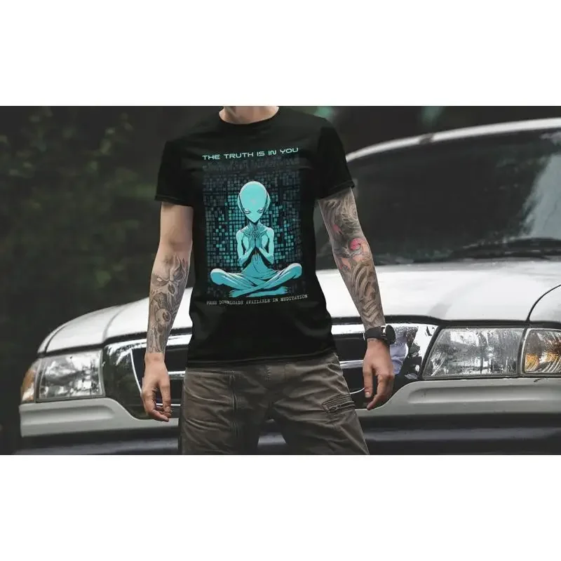 The Truth Is In You T shirt Spiritual Streetwear UFO Alien X Files Out There Seeker Meditation