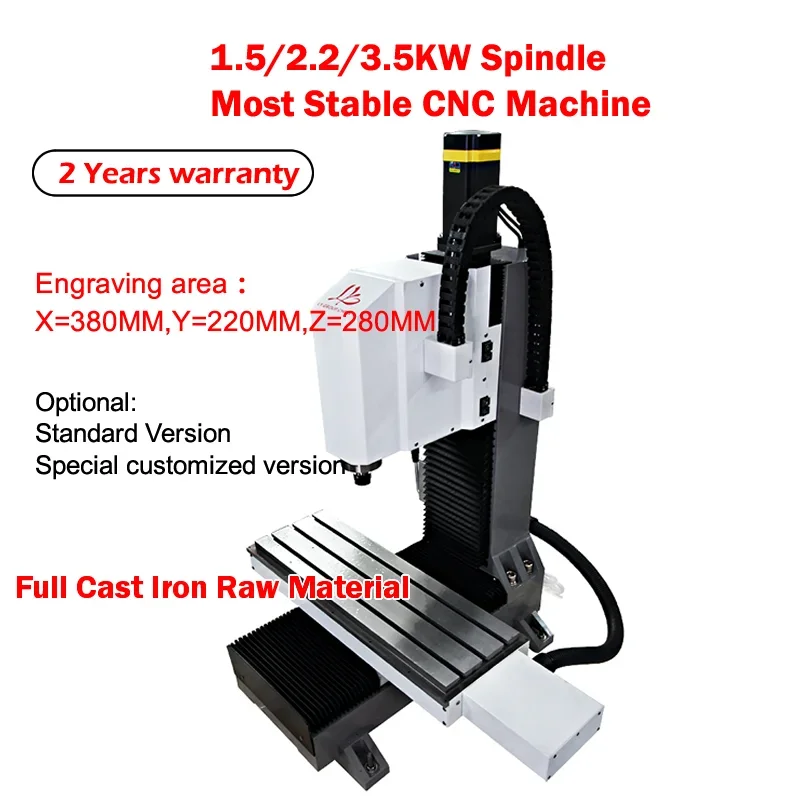 풀 캐스트 다리미 미니 CNC 라우터 4020 금속 조각 기계, 2200W CNC 목재 알루미늄 구리 금속 밀링 머신