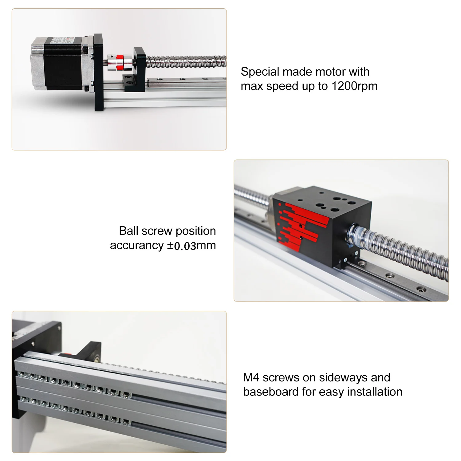 Imagem -02 - Atuador Linear Stepper do Motor Guia de Movimento Trilho do Parafuso de Esferas Venda por Atacado Fornecedor de Fábrica