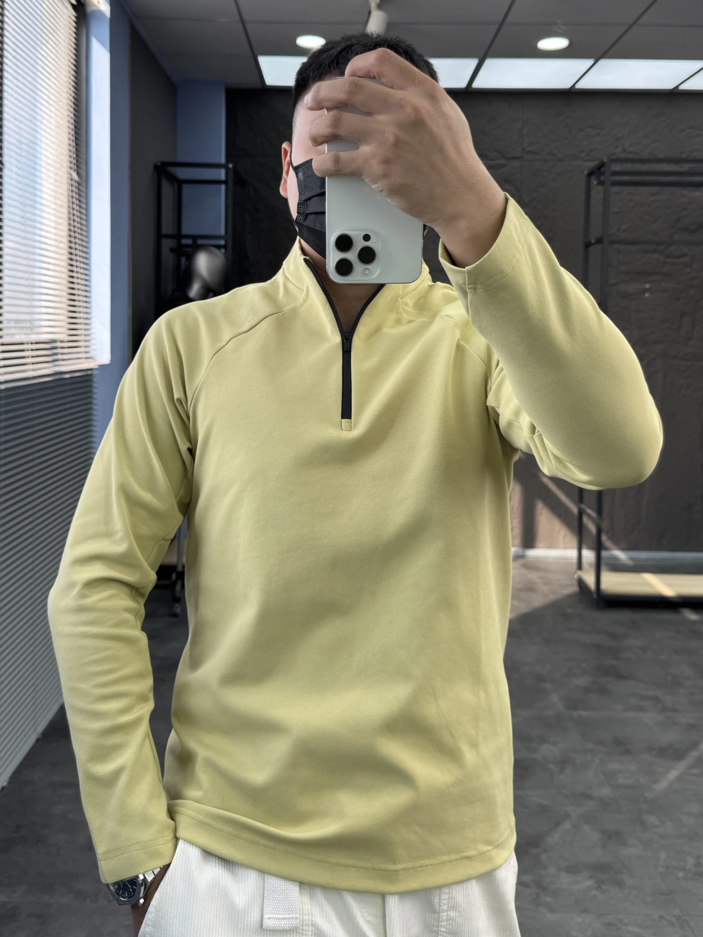 Svip Xio 2900 وظيفة الخياطة Thiened طويل Sve تي شيرت الرجال عادية سستة لون نقي مريح الخريف الوقوف طوق