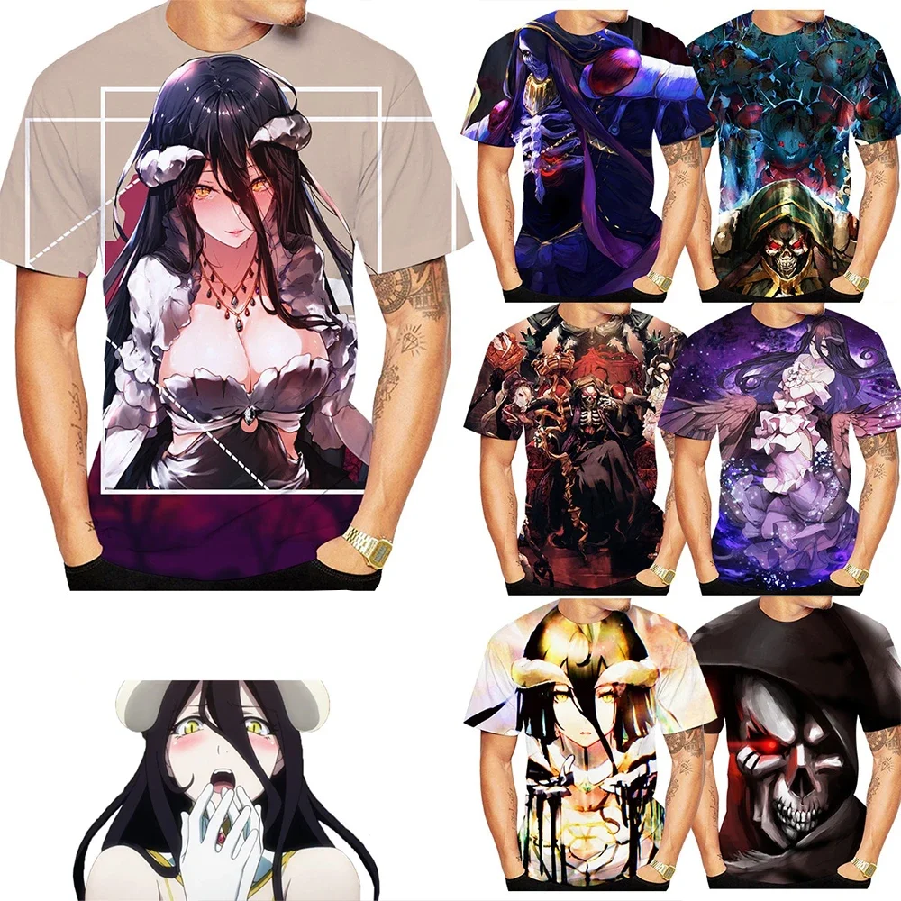

Summer Men's Casual and Comfortable Short Sleeved T-shirt Fashion Cool 3D Printing Printing Overlord Anime Patterns