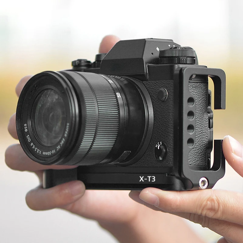 Hand Grip Quick Release L Plate/L Bracket for Fuji X-T3 XT3 Digital Camera with 1/4 inch Thread Screw CNC Metal Board