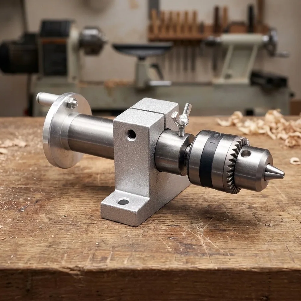 For Lathe Tailstock Live Center Head Compatible with Standard Drill Chuck Sizes for Bead Drilling and Wood Turning Flexibility