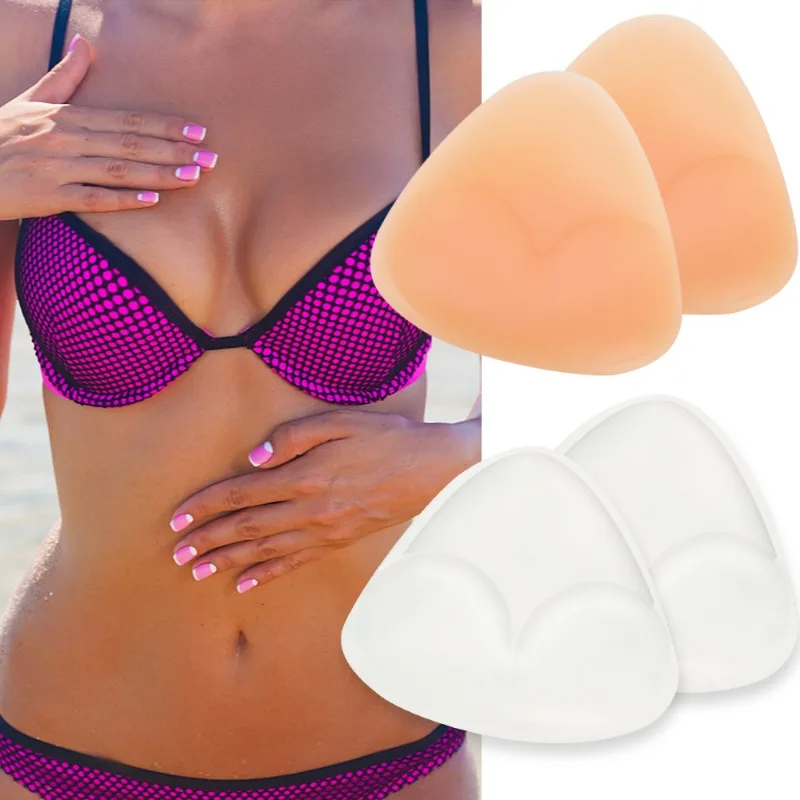 新しい女性透明シリコーンインサートブラジャー水着胸パッド粘着プッシュアップ厚い乳首カバーパッチビキニアクセサリー