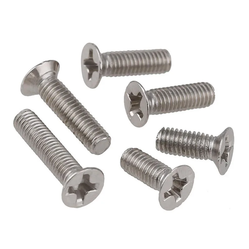 GB819 KM Hard Eco-Friendly Nickel-Plated Iron Hand Screw White Cross-Groove Sink Screw M1.4-M4 1000PCS