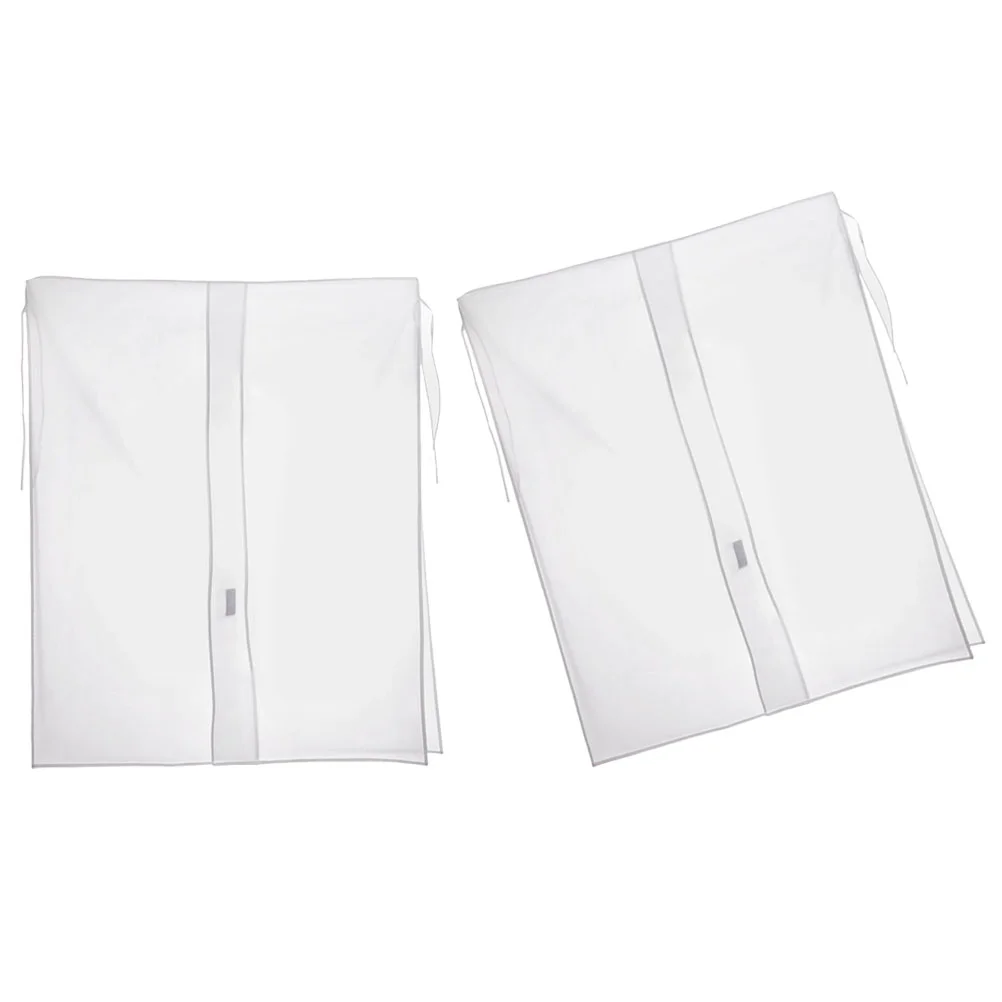 

2 Pcs Peva Dust Jacket Clothing Cover Coat Hangers Clothes Rack Protector Garment Clear Shirt Suit Bags