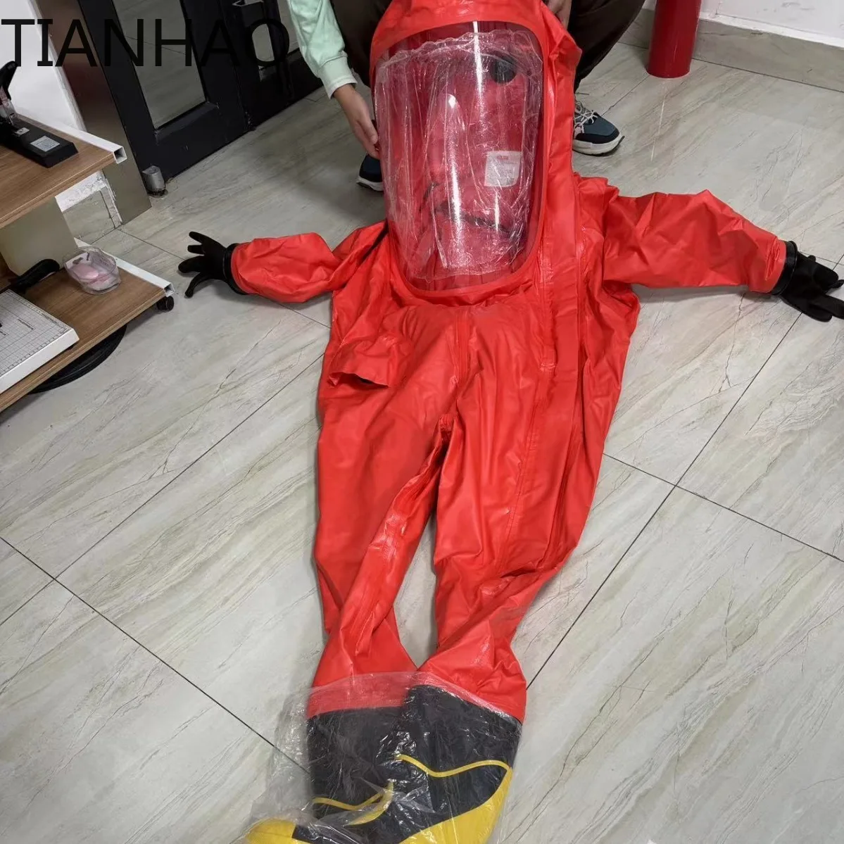 Heavy Duty Fully Enclosed Level 1 Chemical Protective Suit Integrated Hazardous Chemical Laboratory Acid and Alkali Resistant