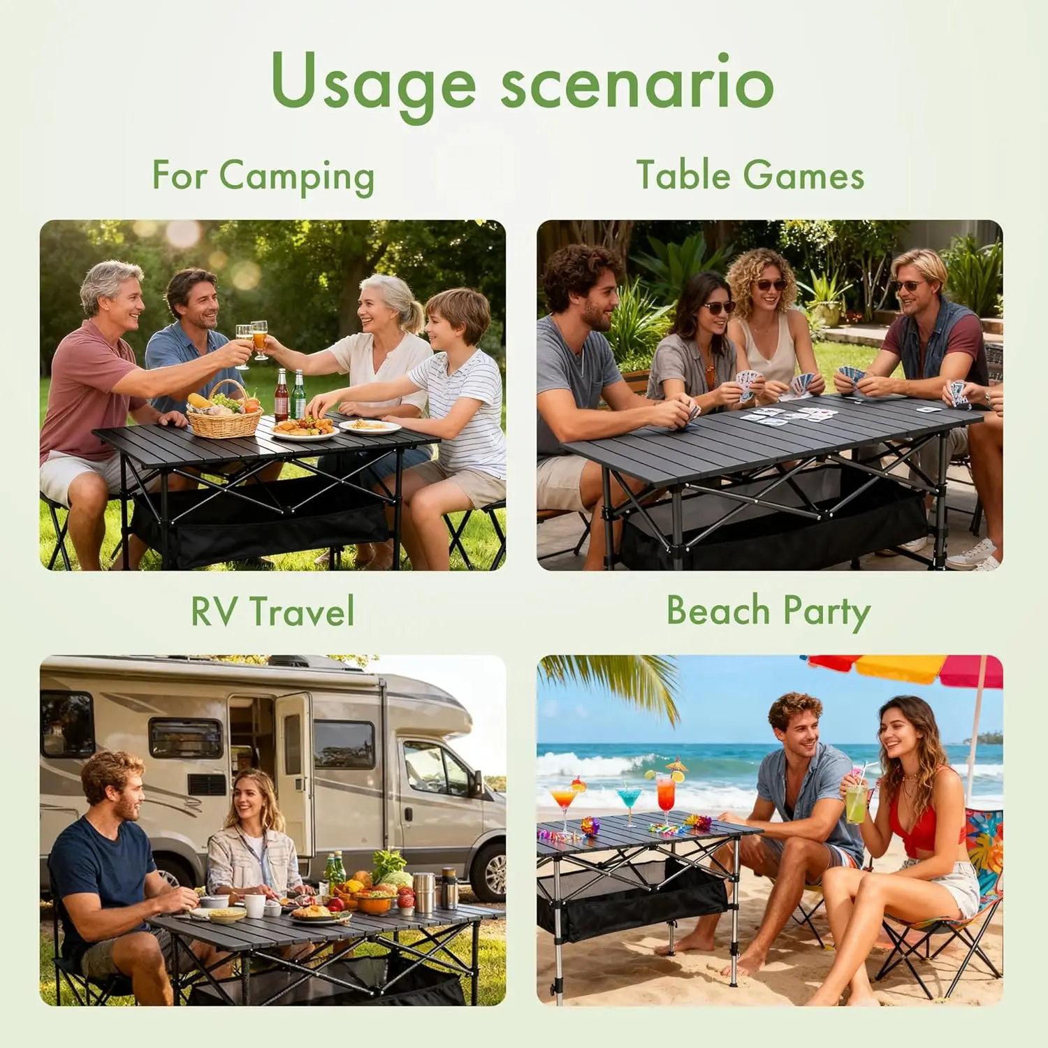 Portable Folding Camping Table | Lightweight Roll-Up Outdoor Picnic & BBQ Table with Carrying Bag 5