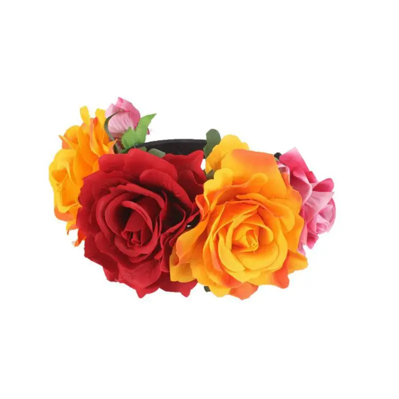 Big Rose Headdress Simulation Flower Carnival Headband Festival Party Dressing Hair Accessories Decorative Hairband 2024 New